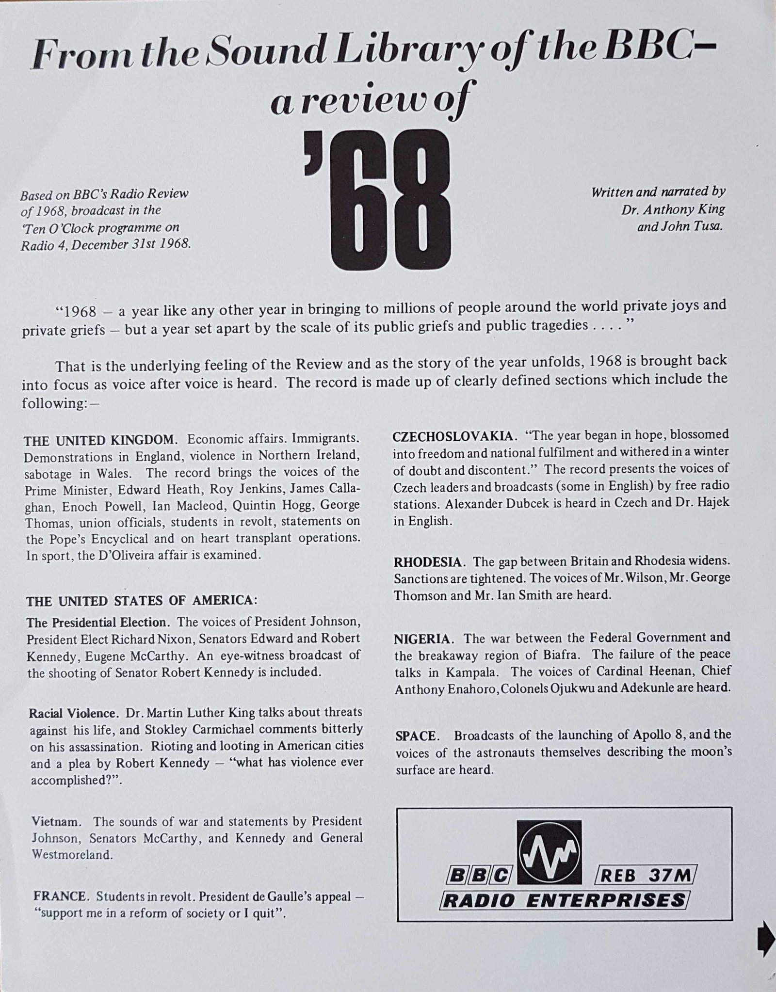 Inserts from REB 37